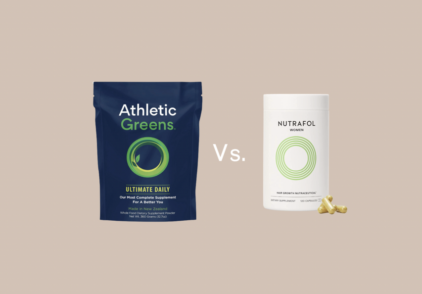 Nutrafol supplements vs. Athletic greens vs MDhair